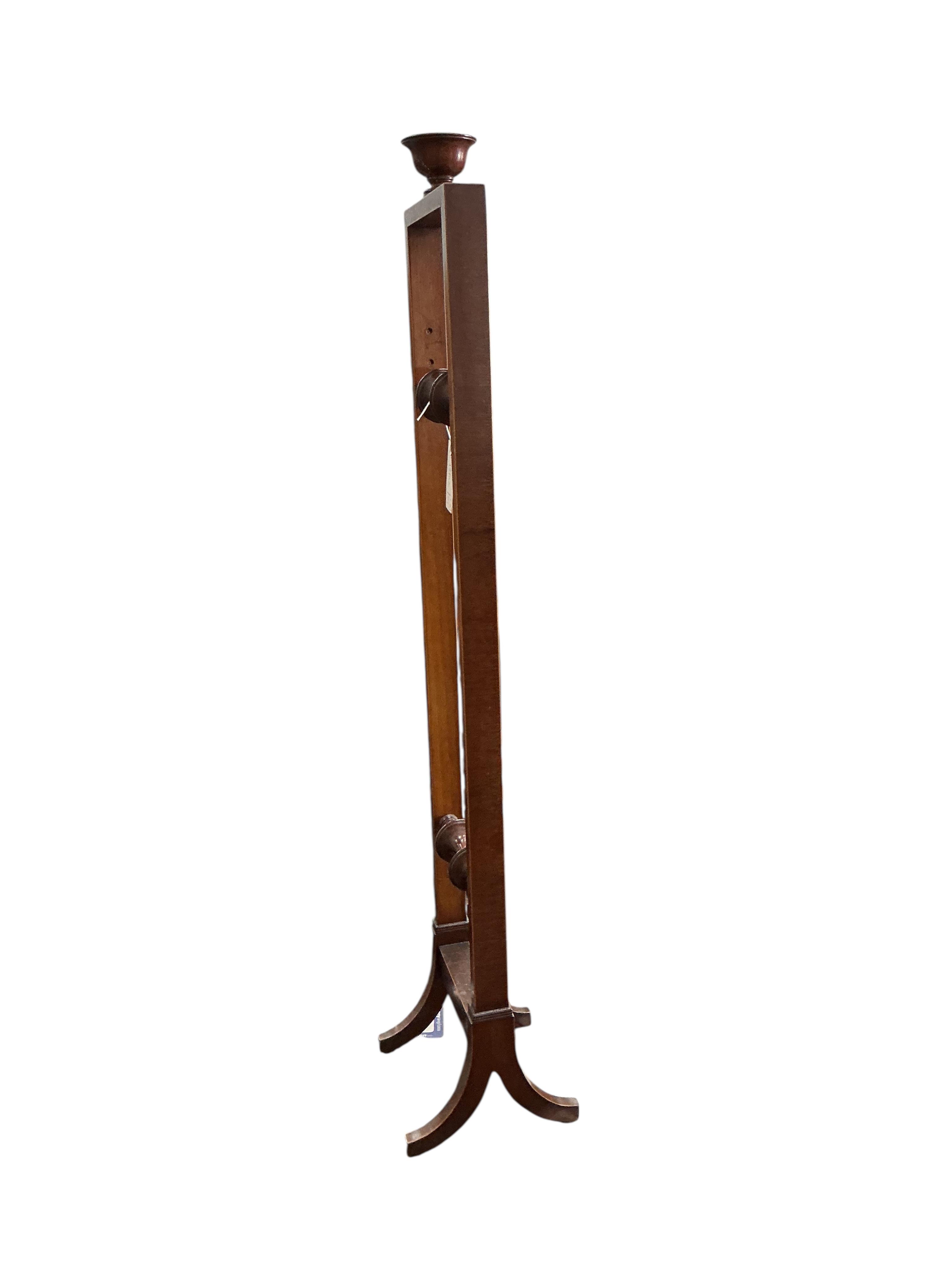 A Victorian adjustable piano stool, a Burmese vase stand and a wool winder